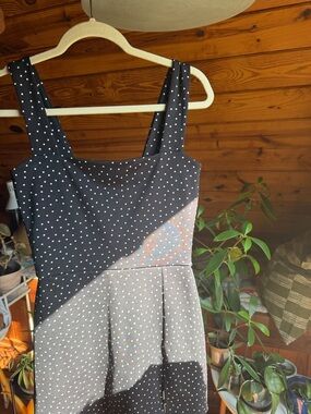 Reformation Daria EcoMove Active Dress Black Polka Dot Women's Size Medium